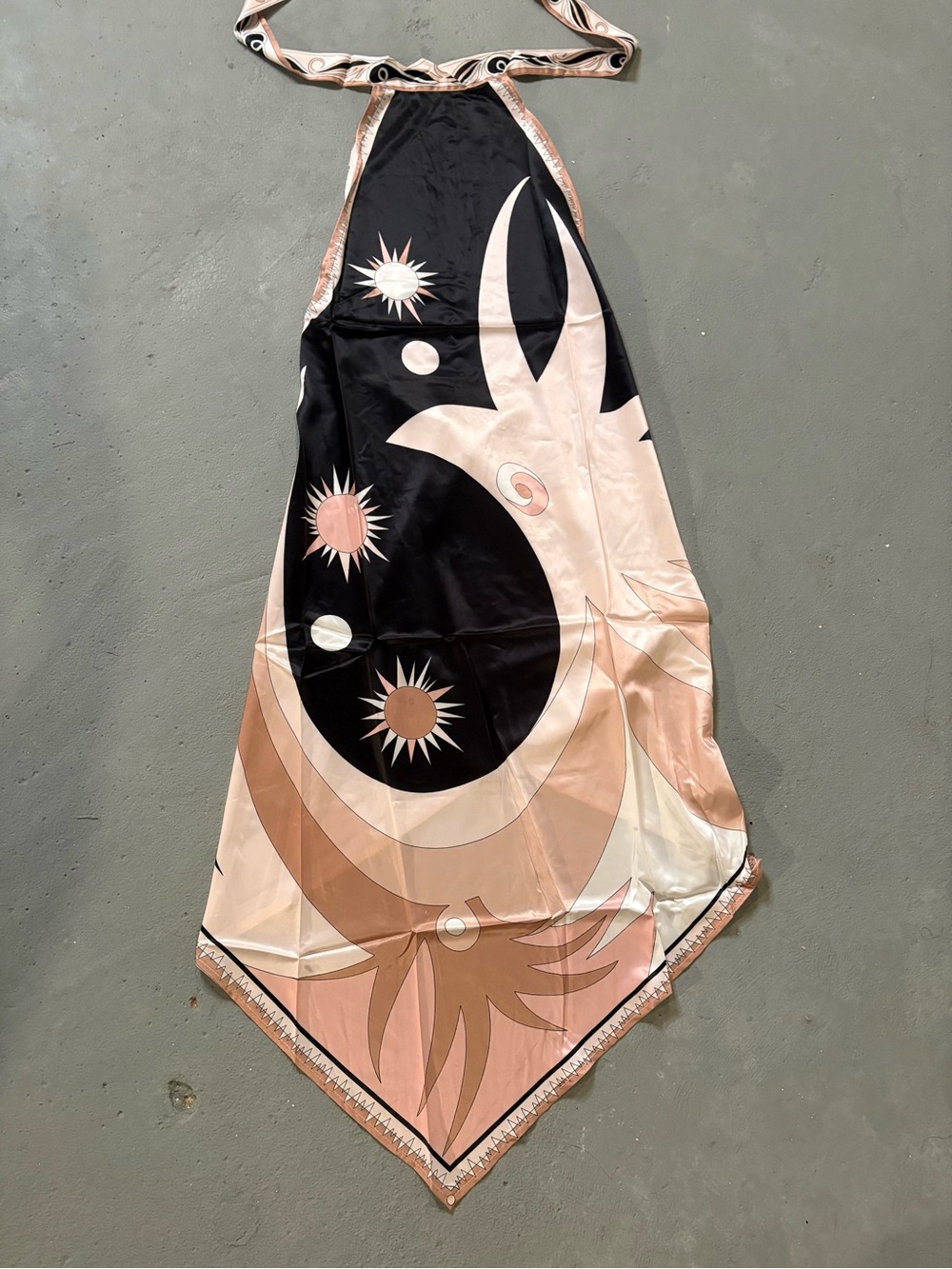 Emilio Pucci Black and Blush Halter Mini Dress - Picture 2 of 5